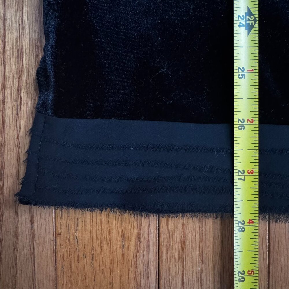 Alfani Black Sleeveless Velvet Tunic, Ruffled Placket & Stand Collar, Size M - Picture 5 of 7